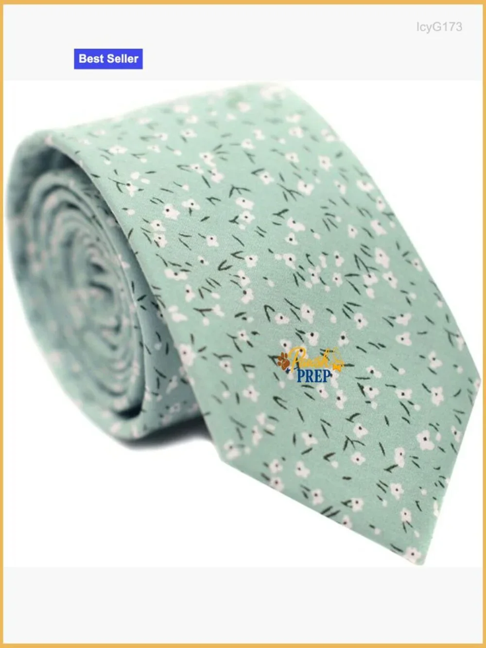 Skinny Cotton Necktie Floral Print 2.56
